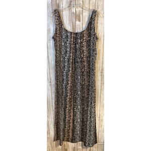 Glamour Brown Black Reptile Print Sleeveless Maxi Dress Size 14